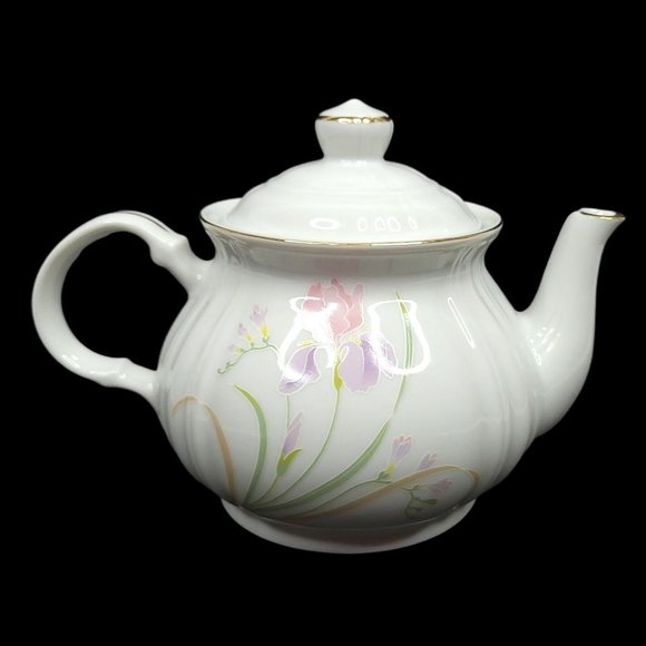 Vintage Kmart Tea For Friends Porcelain Teapot Floral Gilt Japan Box Gift Ware - Picture 2 of 11